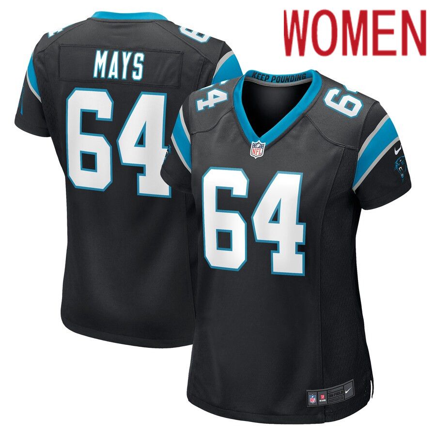 Women Carolina Panthers 64 Cade Mays Nike Black Game Player NFL Jersey